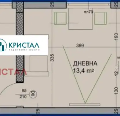 Photo 5 — Two-room apartment in Hristo Smirnenski, Plovdiv, new-build