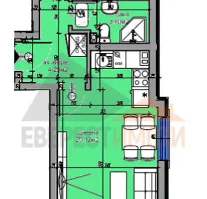 Снимка 2 — Двустаен апартамент в Пловдив, Христо Смирненски