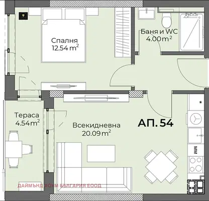 Снимка 3 — Двустаен апартамент в Пловдив, Христо Смирненски