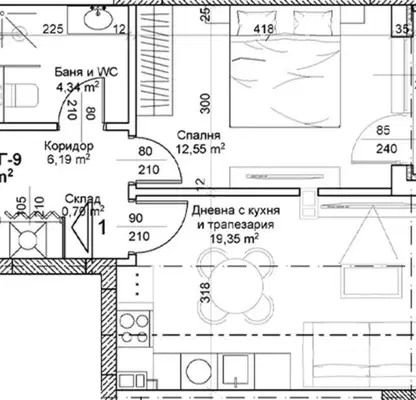 Снимка 3 — Двустаен апартамент в Пловдив, Христо Смирненски