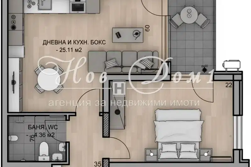 2-bedroom apartment in Plovdiv, Hristo Smirnenski