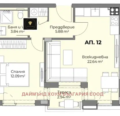 Снимка 3 — Двустаен апартамент в Пловдив, Христо Смирненски