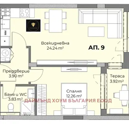 Снимка 3 — Двустаен апартамент в Пловдив, Христо Смирненски
