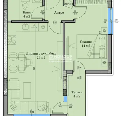 Снимка 3 — Двустаен апартамент в Пловдив, Христо Смирненски