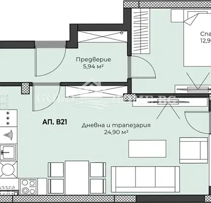 Снимка 3 — Двустаен апартамент в Пловдив, Христо Смирненски