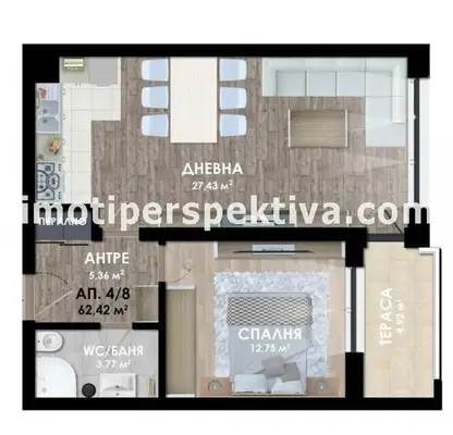 Снимка 5 — Двустаен апартамент в Пловдив, Христо Смирненски