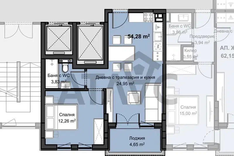 2-bedroom apartment in Plovdiv, Hristo Smirnenski