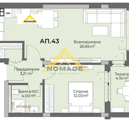 Снимка 4 — Двустаен апартамент в Пловдив, Христо Смирненски