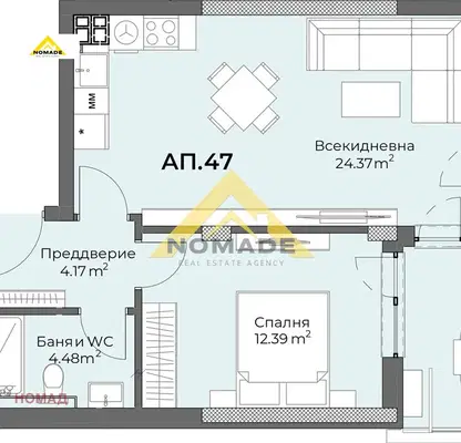 Снимка 4 — Двустаен апартамент в Пловдив, Христо Смирненски