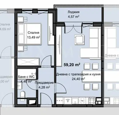 Снимка 5 — Двустаен апартамент в Пловдив, Христо Смирненски