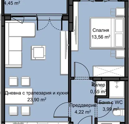 Снимка 3 — Двустаен апартамент в Пловдив, Христо Смирненски