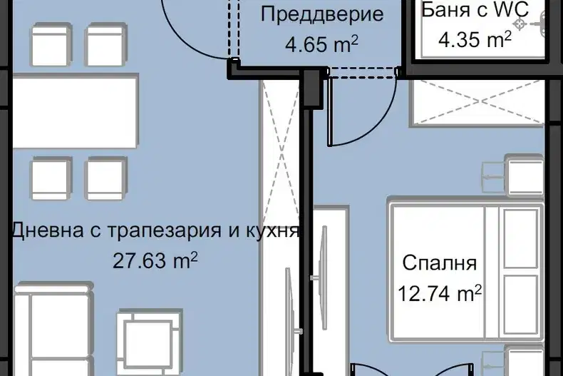 2-bedroom apartment in Plovdiv, Hristo Smirnenski