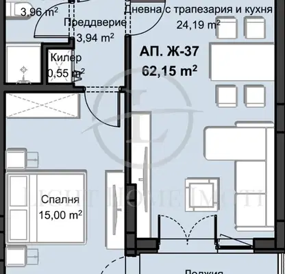 Снимка 4 — Двустаен апартамент в Пловдив, Христо Смирненски