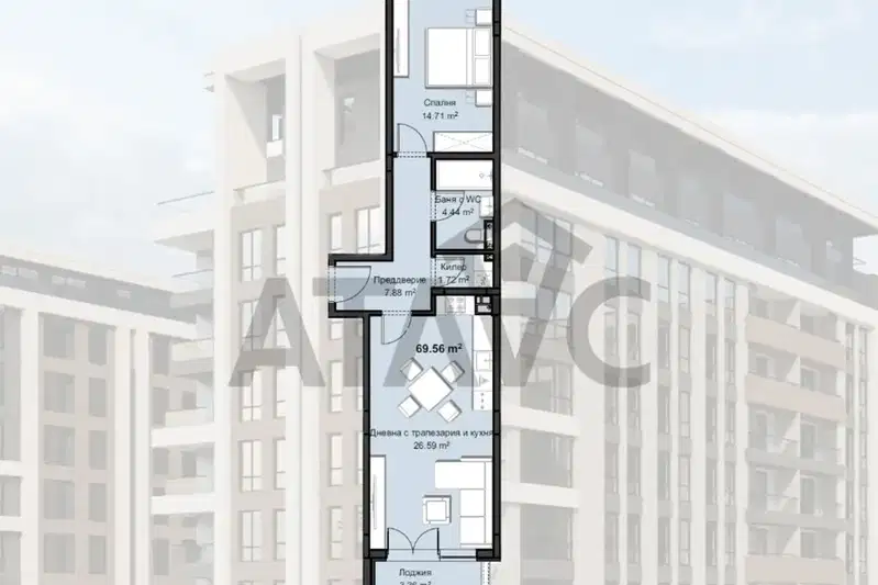 2-bedroom apartment in Plovdiv, Hristo Smirnenski