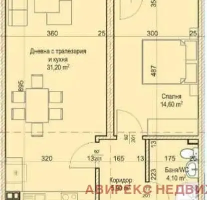 Снимка 2 — Двустаен апартамент с тераса в нова сграда в Христо Смирненски, Пловдив