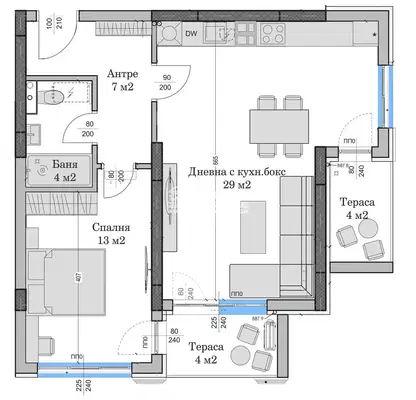 Снимка 3 — Двустаен апартамент в Пловдив, Христо Смирненски