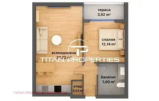 Двустаен апартамент в Бургас, Изгрев