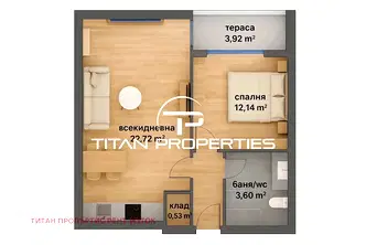 Двустаен апартамент в Бургас, Изгрев