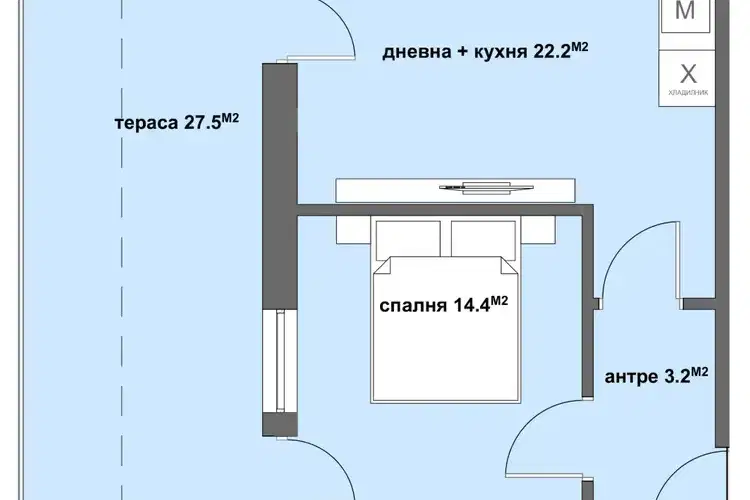 Двустаен апартамент в Стара Загора, Железник - изток