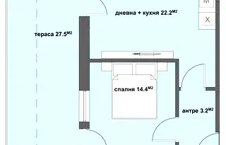 Двустаен апартамент в Стара Загора, Железник - изток