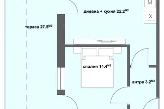 Двустаен апартамент в Стара Загора, Железник - изток