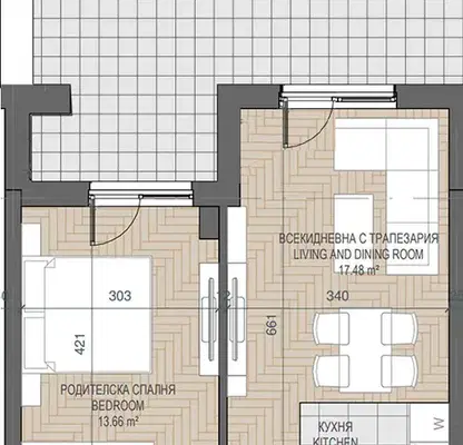 Снимка 5 — Двустаен апартамент 120 кв.м. в Каменица 1, Пловдив