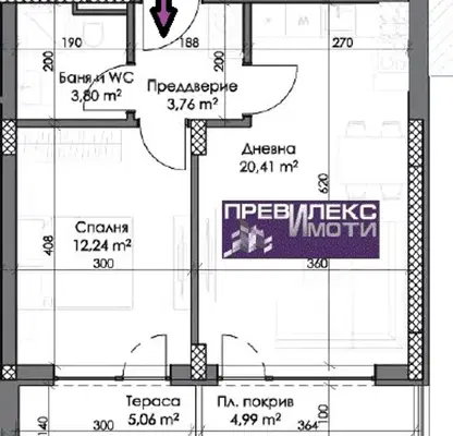 Снимка 2 — Двустаен апартамент с тераса в Каменица 2, Пловдив