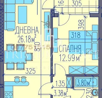 Снимка 2 — Двустаен апартамент в Пловдив, Каменица 2