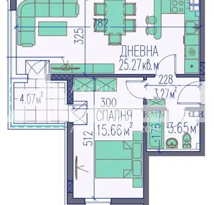 Снимка 4 — Двустаен апартамент в Пловдив, Каменица 2