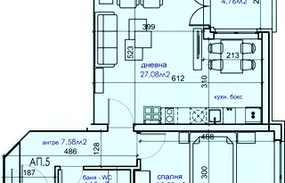 Двустаен апартамент в София, Карпузица