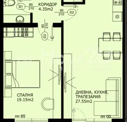 Снимка 5 — Двустаен апартамент в София, Княжево