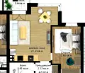 Снимка 2 — Двустаен апартамент в Пловдив, Коматевско шосе