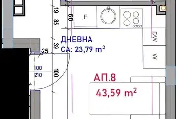 Двустаен апартамент в Бургас, Крайморие