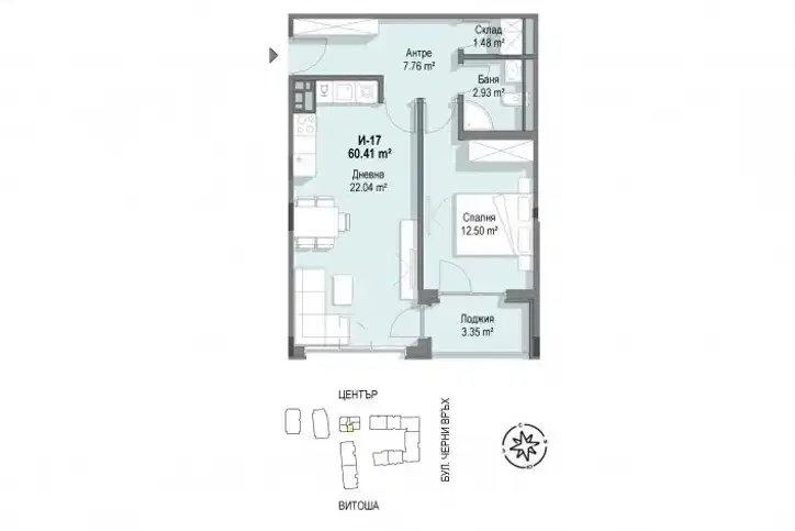 2-bedroom apartment in Sofiya, Krystova Vada