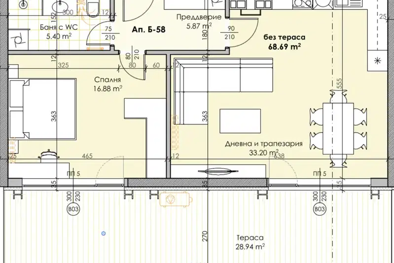 2-bedroom apartment in Plovdiv, Kyrshiyaka