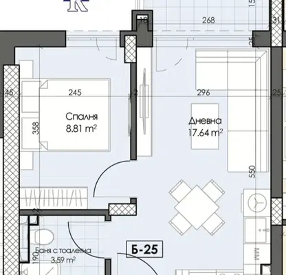 Снимка 2 — Двустаен апартамент с тераса в Кършияка, Пловдив