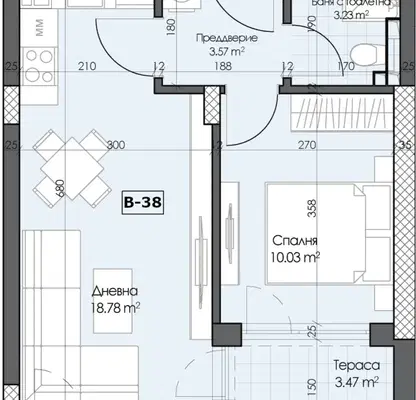 Снимка 2 — Двустаен апартамент в Пловдив, Кършияка