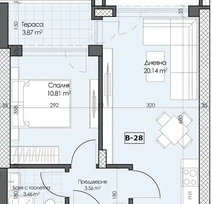 Снимка 2 — Двустаен апартамент в Пловдив, Кършияка