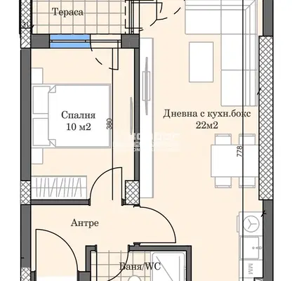 Снимка 2 — Двустаен апартамент в Пловдив, Кършияка