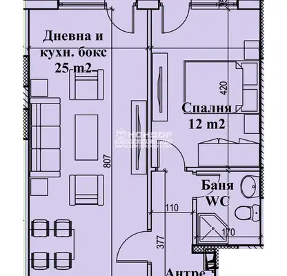 Снимка 2 — Двустаен апартамент в Пловдив, Кършияка