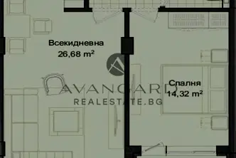 Двустаен апартамент в Пловдив, Кършияка