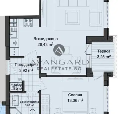 Снимка 3 — Двустаен апартамент в Пловдив, Кършияка