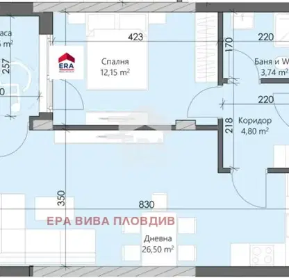 Снимка 5 — Двустаен апартамент в Пловдив, Кършияка