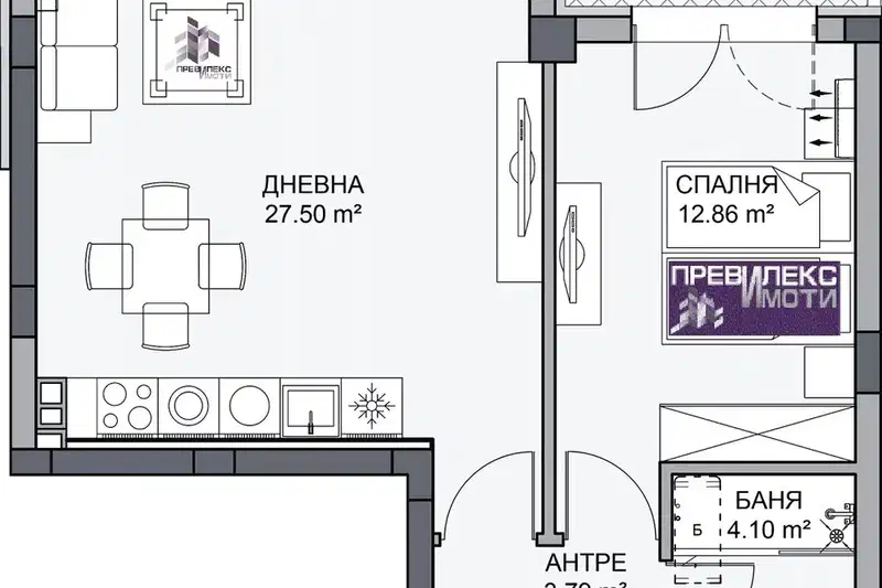 2-bedroom apartment in Plovdiv, Kyrshiyaka