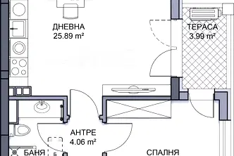 Двустаен апартамент в Пловдив, Кършияка