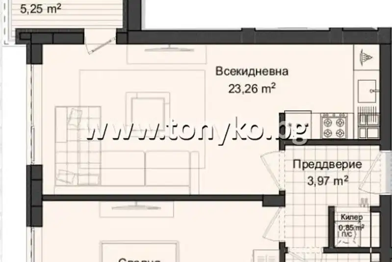 2-bedroom apartment in Plovdiv, Kyrshiyaka
