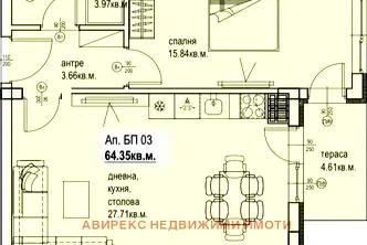 Двустаен апартамент в Пловдив, Кършияка