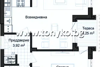 Двустаен апартамент в Пловдив, Кършияка