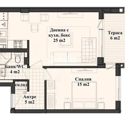 Снимка 4 — Двустаен апартамент в Пловдив, Кършияка