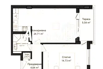 Двустаен апартамент в Пловдив, Кършияка